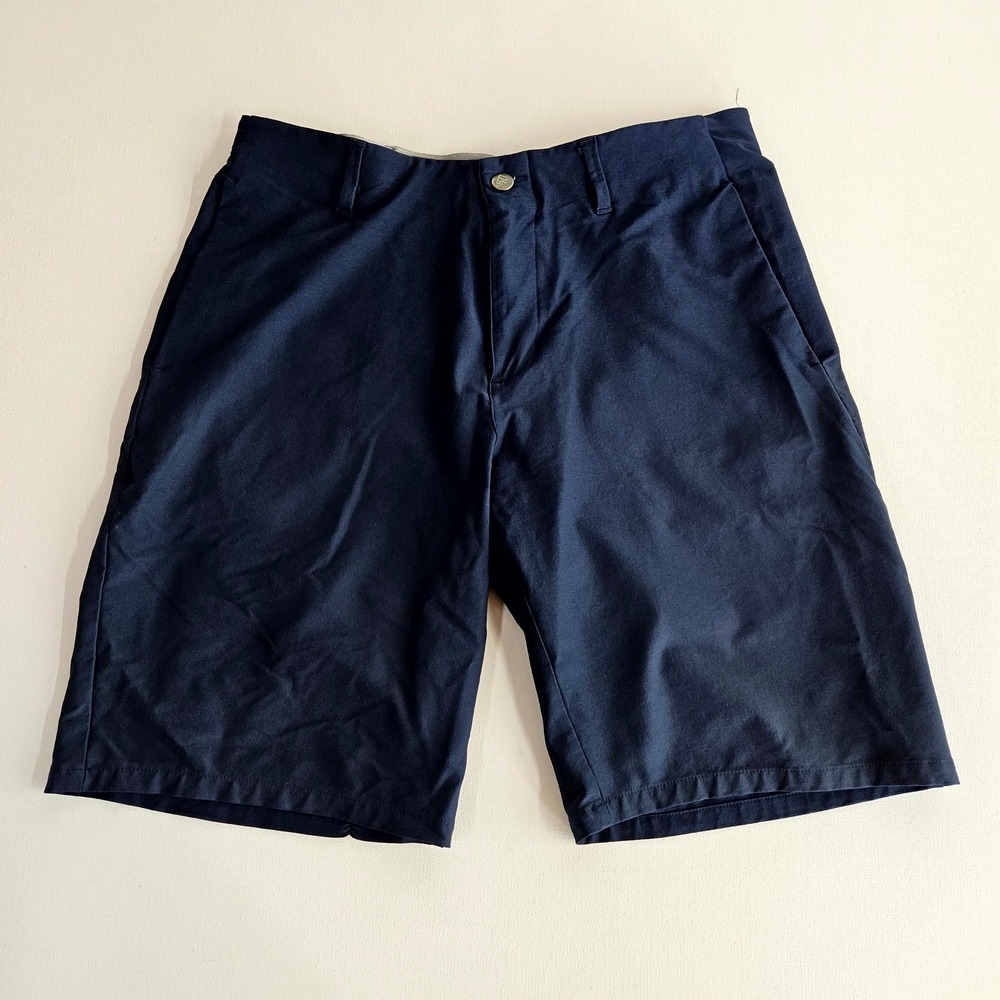 Adidas Golf Shorts Mens 32 Navy Blue Performance Flat Front Athletic Activewear